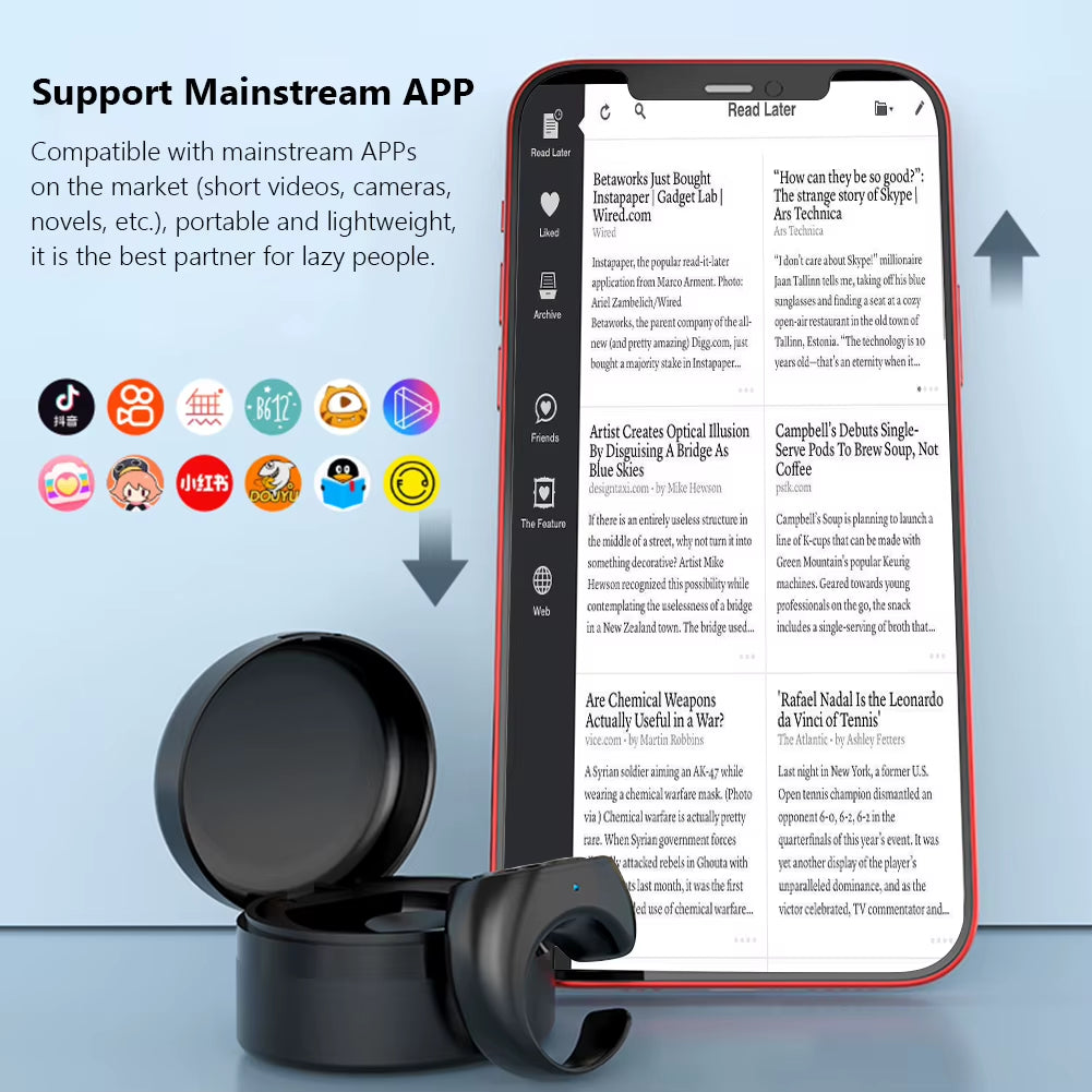 For Tik Tok Ring Remote Control Button Wireless Bluetooth Controller Fingertip Selfie Timer Page Turner Browsing Device for Ios