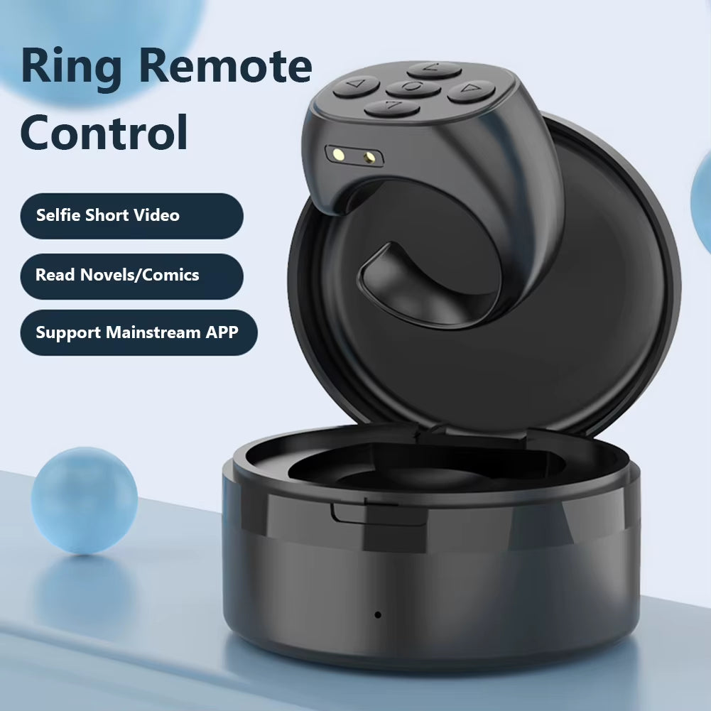 For Tik Tok Ring Remote Control Button Wireless Bluetooth Controller Fingertip Selfie Timer Page Turner Browsing Device for Ios