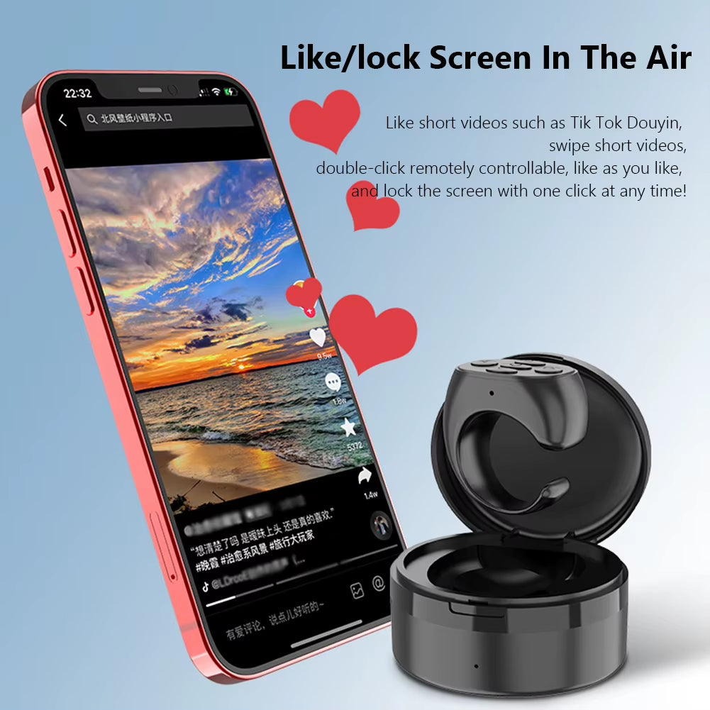 For Tik Tok Ring Remote Control Button Wireless Bluetooth Controller Fingertip Selfie Timer Page Turner Browsing Device for Ios